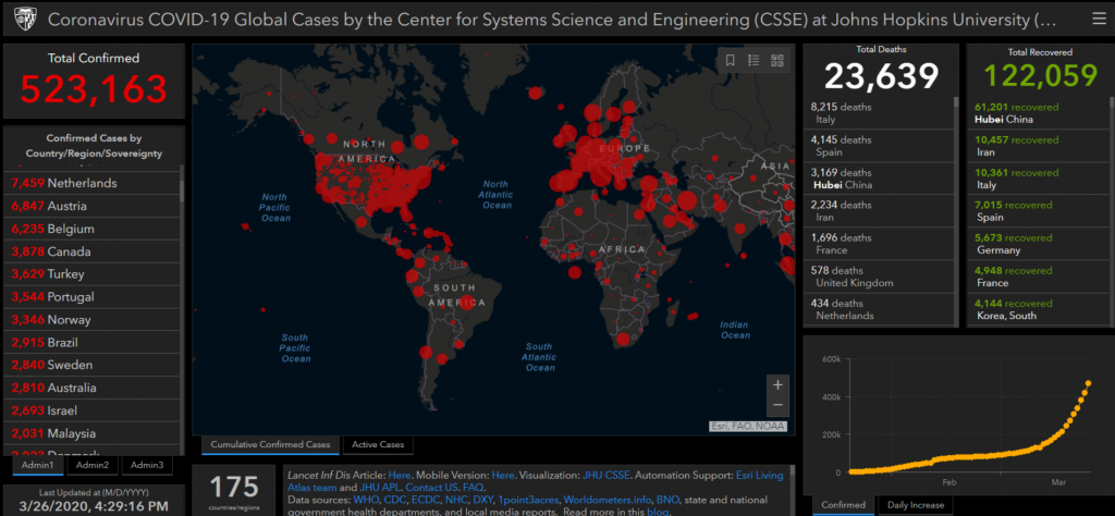 CSSE Coronavirus map